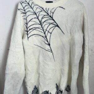 GUAPI Blood Diamond Off White Sweater Spiderweb Limited Edition Unisex Size S